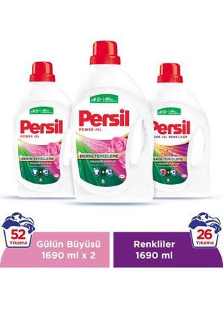 Persil Sıvı Çamaşır Deterjanı 3 x 1690ml (52 Yıkama Gülün Büyüsü+ 26 Yıkama Color)