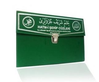 Kur'an-ı Kerim 30 Cüz Hatim Seti (Cami Boy Çantalı Yeşil Kapak Kod: 110) - Osman Hattı - Seda Yayınları