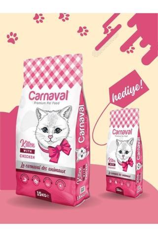 Carnaval Premium Yavru Kedi Maması Tavuklu Kitten 15 Kg Yavru Kedi Maması Tavuklu Kitten 1.5 Kg Hediyeli