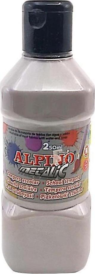 Alpino 250 ml Şişe Metalik Sulu Boya Gümüş Rengi