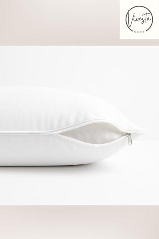 Vivesta Home 2 Adet 50X70 Cm Beyaz Fermuarlı Yastık Kılıfı - %100 Pamuklu, Kolay Yıkanabilir