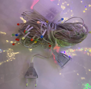 10m 100 Led Damla Uçlu Led Işık Mavi Işık Şeffaf Kablo