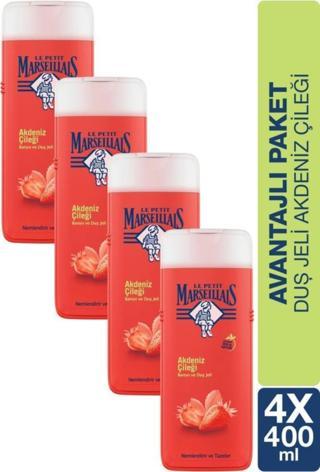 Le Petit Marseillais Akdeniz Çileği Nemlendirici Banyo Ve Duş Jeli 400ml X 4 Adet