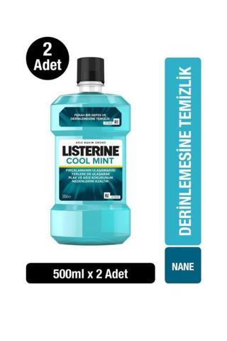 Listerine Cool Mint Ağız Bakım Suyu 500 Ml X 2