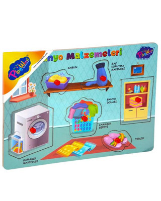 Playwood Ahşap Tutmalı Banyo Malzemeleri Puzzle