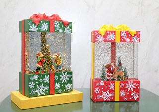 Yılbaşı Temalı Işıklı Müzikli Kar Küresi Hediye Kutusu Tasarımlı