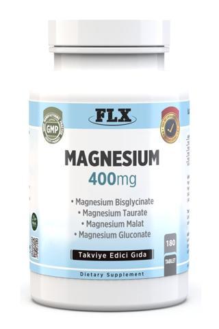 Flx 180 Tablet Magnesium Elementleri 400 Mg Magnezyum Bisglisinat Malat Taurat Glukonat