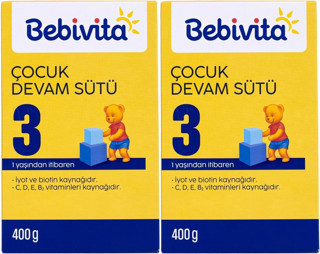 Bebivita Bebek Sütü 400GR No:3 (1 Yaşından İtibaren) (2 Li Set)