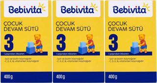 Bebivita Bebek Sütü 400GR No:3 (1 Yaşından İtibaren) (3 Lü Set)
