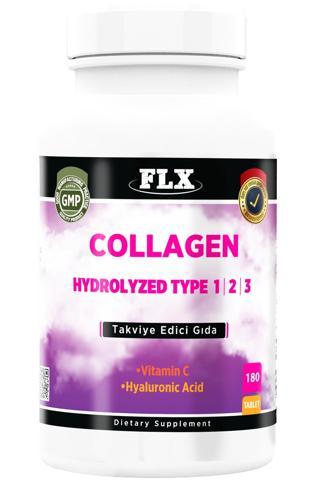 Flx Kollajen Tipleri Collagen Tip 1 Tip 2 Tip 3 Hyaluronik Asit Vitamin C 180 Tablet