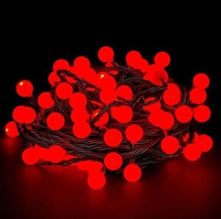 5m 28 Led Kırmızı Işık Siyah Kablo Fişli