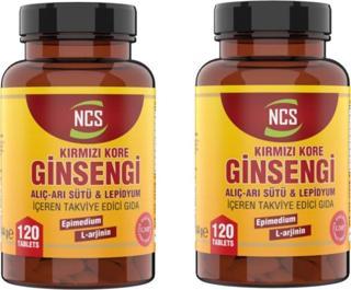 Ncs Kırmızı Ginseng Alıç Arı Sütü Lepidyum 120 Tablet 2 Kutu 240 Tablet
