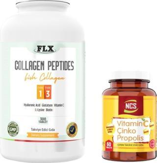 Ncs Kollajen Tip 1-3 300 Tablet + Vitamin C Çinko Propolis 60 Tablet