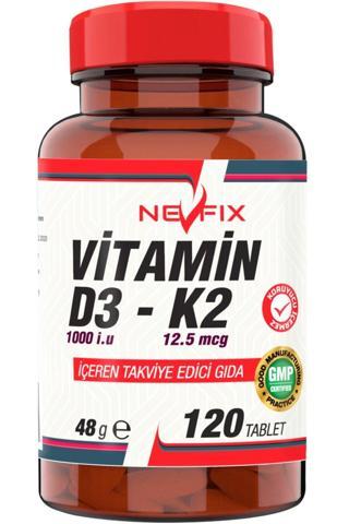 Nevfix D Vitamin K Vitamini Vitamin D3 Vitamin K2 120 Tablet