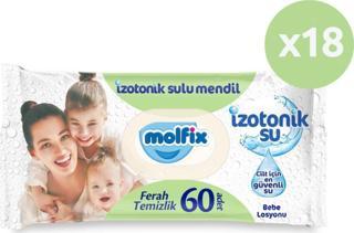 Molfix Izotonik Sulu Islak Mendil Ferah Temizlik 60'lı 18*60 1080 Yaprak