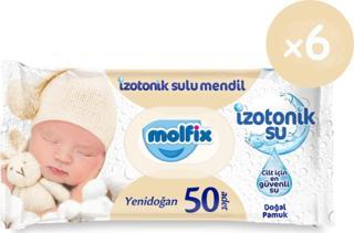 Molfix Izotonik Sulu Yenidoğan Islak Havlu 50'li 6*50 300 Yaprak