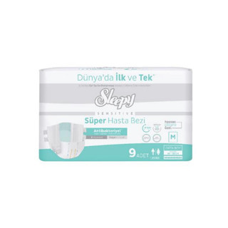 Sleepy Süper Hasta Bezi Antibakteriyel Medium Boy M 85 - 125 cm 9 Adet