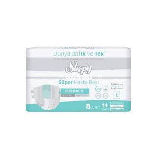 Sleepy Süper Hasta Bezi Antibakteriyel Büyük Boy L 100 - 150 cm 8 Adet