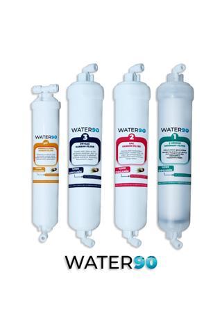 Water90 4'Lü Su Arıtma Filtre Seti, Quick Bağlantı Dirsekleri Ve 1 Metre Nsf® Onaylı Hortum