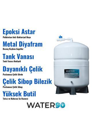 Water90 8 Litre (2,8 Galon) Anti-Bakteriyel Metal Su Arıtma Tankı