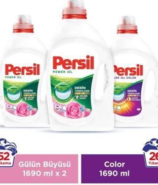 Persil Sıvı Çamaşır Deterjanı 3 x 1690 ml (78  Yıkama) 1 Gülün Büyüsü + 2 Color