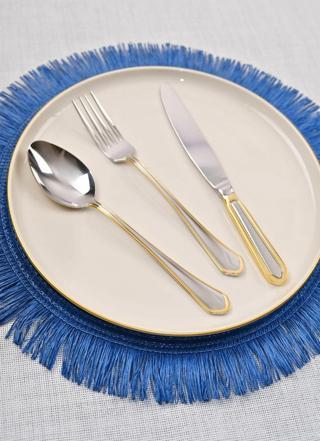 Lugga Mira Gold Tatlı Çatal Kaşık Bıçak Takımı 6 Kişilik 18 Parça