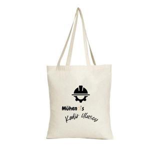 Kişiye Özel Mühendis Tasarımlı Bez Çanta – İsim Yazılabilir Hediyelik Omuz Çantası