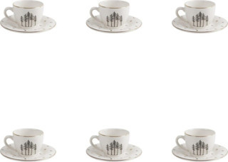 Porland Forest Tabaklı Kahve Fincanı 85cc 6'lı