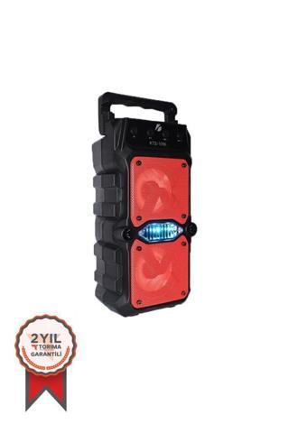 Outdoor Parti Hoparlörü Kırmızı Bluetooth Hoparlör 3 Inç × 2 Kablosuz Speaker Radyo-Usb-Tf Giriş
