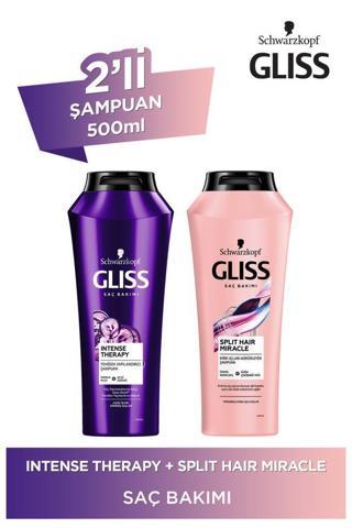 Gliss Intense Therapy Şampuan 500 ml + Split Hair Miracle 500 ml Şampuan