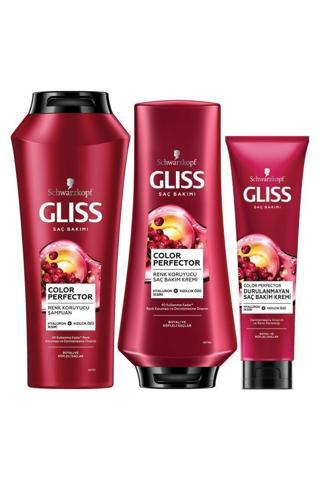 Gliss Color Perfector Renk Koruyucu Saç Bakım Seti (Şampuan 500 ml+ Saç Kremi 360 ml+ Balm 150 ml)