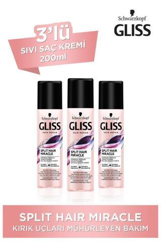 Gliss Split Hair Miracle Sıvı Saç Kremi 200 Ml X 3 Adet