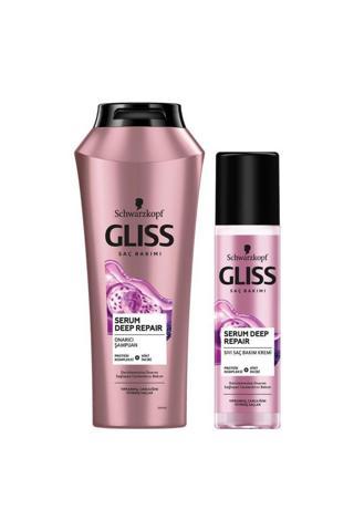 Gliss Serum Deep Repair Onarıcı Şampuan 500 ml ve Durulanmayan Sıvı Saç Kremi 200 ml