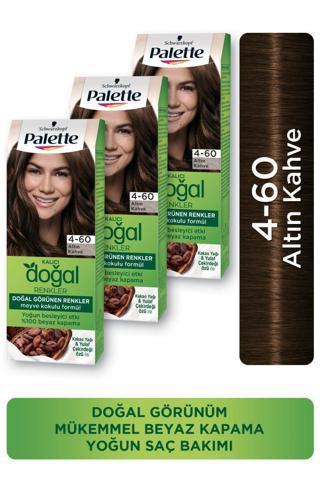 Palette Kalıcı Doğal Renkler Saç Boyası 4-60 Açık Çikolata Kahve X 3 Adet