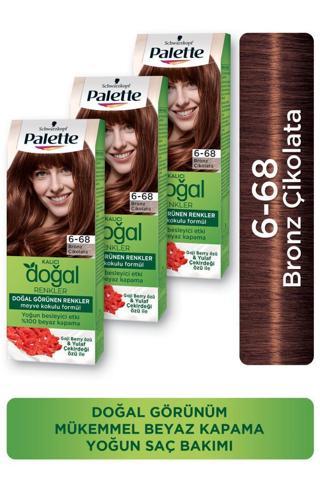 Palette Kalıcı Doğal Renkler Saç Boyası 6-68 Bronz Çikolata X 3 Adet