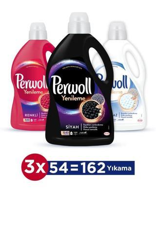 Perwoll Hassas Bakım Sıvı Çamaşır Deterjanı 3 x 2.97(162 Yıkama) Renkli + Siyah + Beyaz