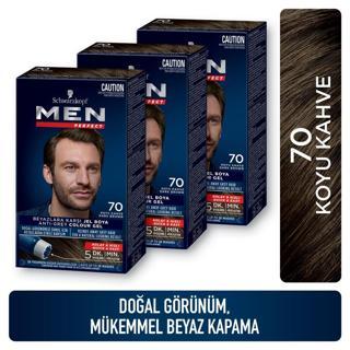 Men Perfect Saç Boyası 70 Koyu Kahve X 3 Adet