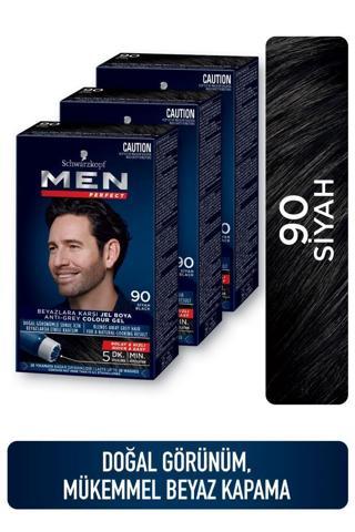 Men Perfect Saç Boyası 90 - Siyah X 3 Adet