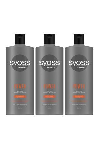 Syoss Men Power Güçlendirici Şampuan 500 ml  x 3 Adet