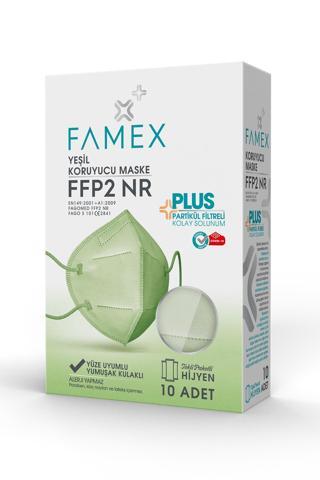 FAMEX N95 FFP2 KORUYUCU MASKE YEŞİL RENK 10 ADET TEKLİ PAKET DUCK MODELİ