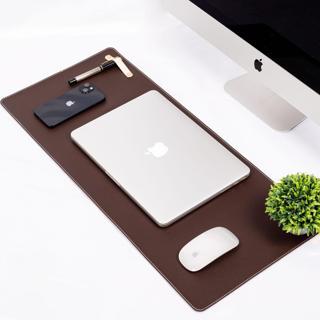 Kahverengi Pu Deri Ofis Masa Matı Laptop Sümen Takımı Geniş Mouse Pad
