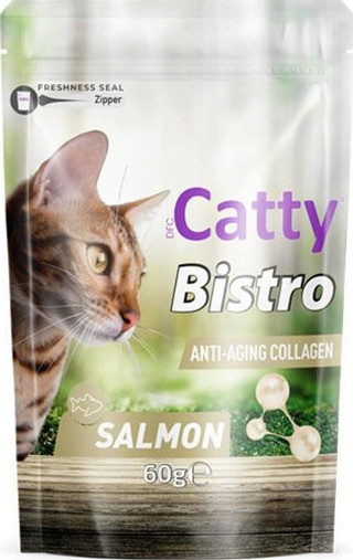 Catty Bistro Yaşlanma Karşıtı Kolajen Somonlu Kedi Ödül Maması 60 Gr