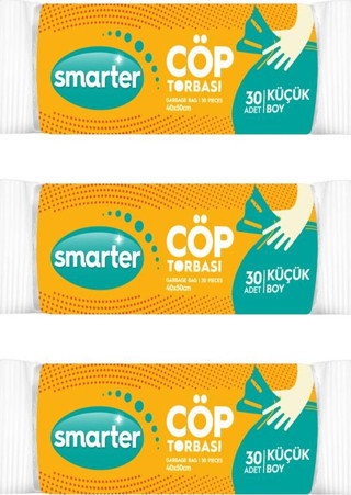 SMARTER 3 LÜ KÜÇÜK BOY ÇÖP TORBASI MİNİ 40x50cm ( ÇÖP POŞETİ )