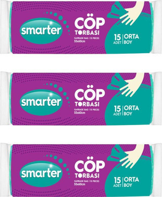 SMARTER 3 LÜ ORTA BOY ÇÖP TORBASI 55x60cm ( ÇÖP POŞETİ )