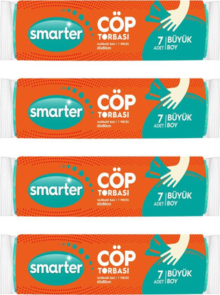 SMARTER 4 LÜ BÜYÜK BOY ÇÖP TORBASI 65x80 cm ( ÇÖP POŞETİ )