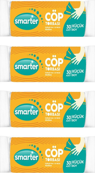 SMARTER 4 LÜ KÜÇÜK BOY ÇÖP TORBASI MİNİ 40x50cm ( ÇÖP POŞETİ )