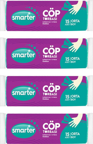 SMARTER 4 LÜ ORTA BOY ÇÖP TORBASI 55x60cm ( ÇÖP POŞETİ )