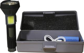 Ps-356 Enerji Göstergeli Yan Aydınlatma ve Powerbank Özellikli Şarjlı El Feneri