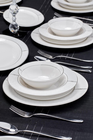 Eliza Noya 53 Parça Yemek Takımı Platin
