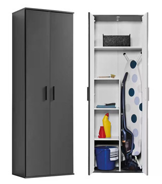 T Designo Aymo Paspas,Süpürge - Temizlik Malzeme Dolabı - Çok Amaçlı Dolap - Banyo Dolabı - 60 CM